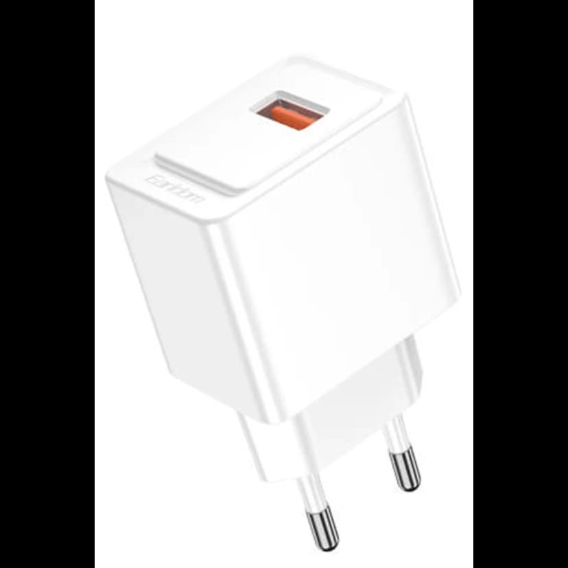Earldom EU45 18W USB QC 3.0 Çıkışlı ve USB to Type-C Kablolu PD Hızlı Şarj Cihazı - Beyaz