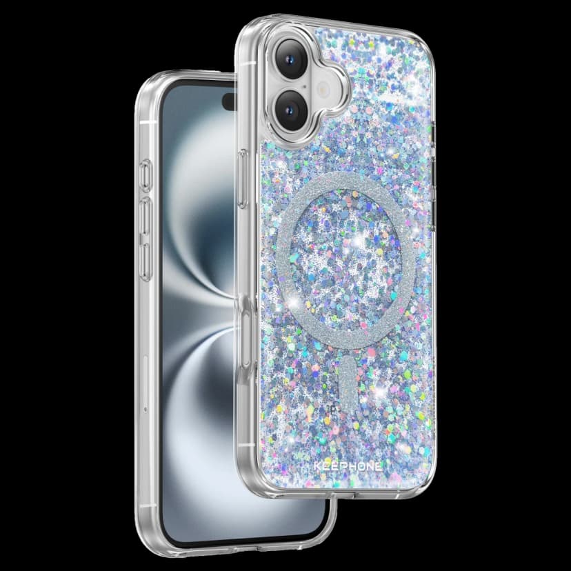 Keephone Apple iPhone 16 Plus Interstellar Glitter Magsafe Kılıf - Mavi