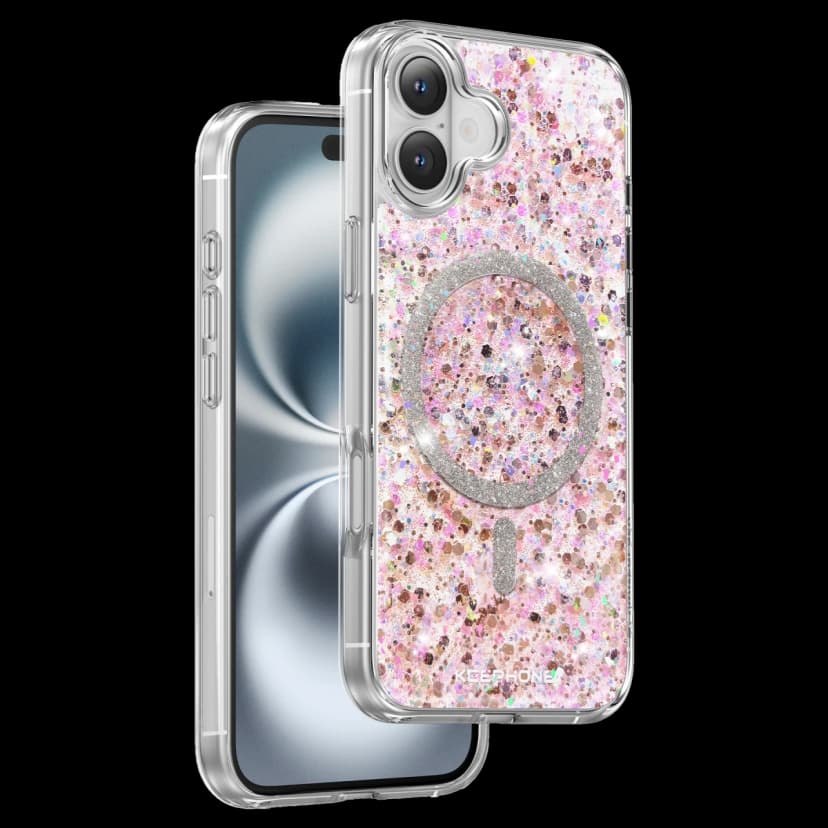 Keephone Apple iPhone 16 Plus Interstellar Glitter Magsafe Kılıf - Pembe