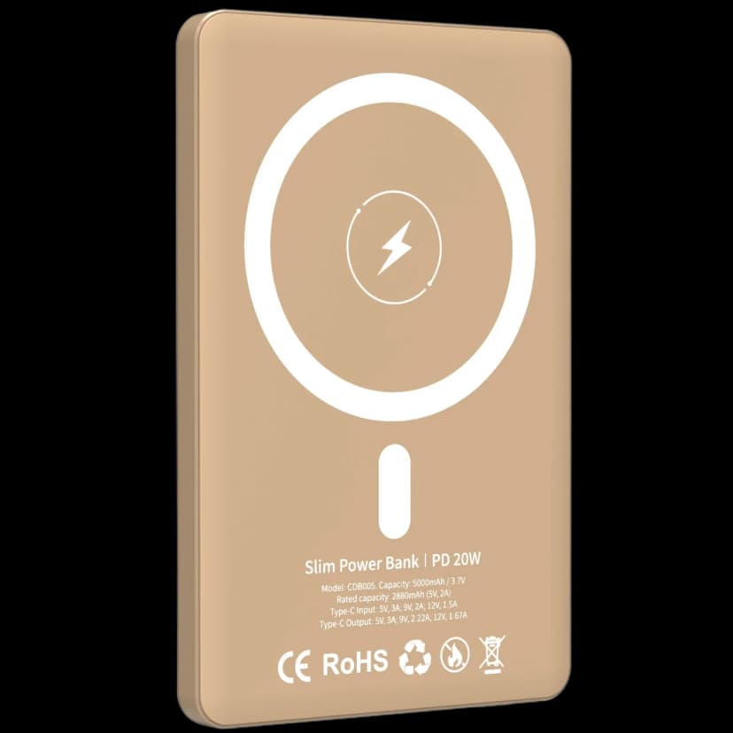 URR CDB005 5.000 mAh 20W Type-C 15W Kablosuz Şarj Magsafe UltraSlim PD Powerbank - Gold