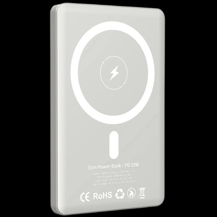 URR CDB005 5.000 mAh 20W Type-C 15W Kablosuz Şarj Magsafe UltraSlim PD Powerbank - Natural Grey