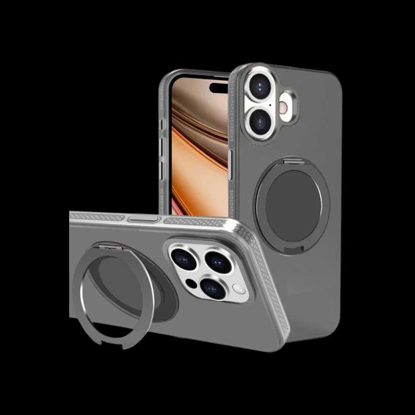 Yesido Apple iPhone 16 PC17 Roza Magsafe Standlı Kapak - Siyah