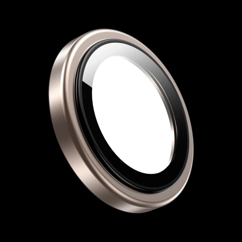 Keephone Apple iPhone 16 Pro Max Silikon Metal Kamera Lens Koruyucu - Çöl Titanyum