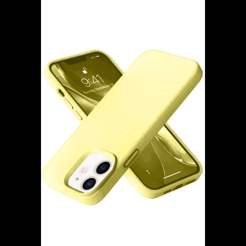 Newface Apple iPhone 12 Kılıf Nano içi Kadife Silikon- Sarı
