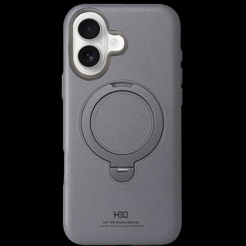 HDD Apple iPhone 16 Vapor Deri Magsafe Standlı Kılıf - Titan Gri