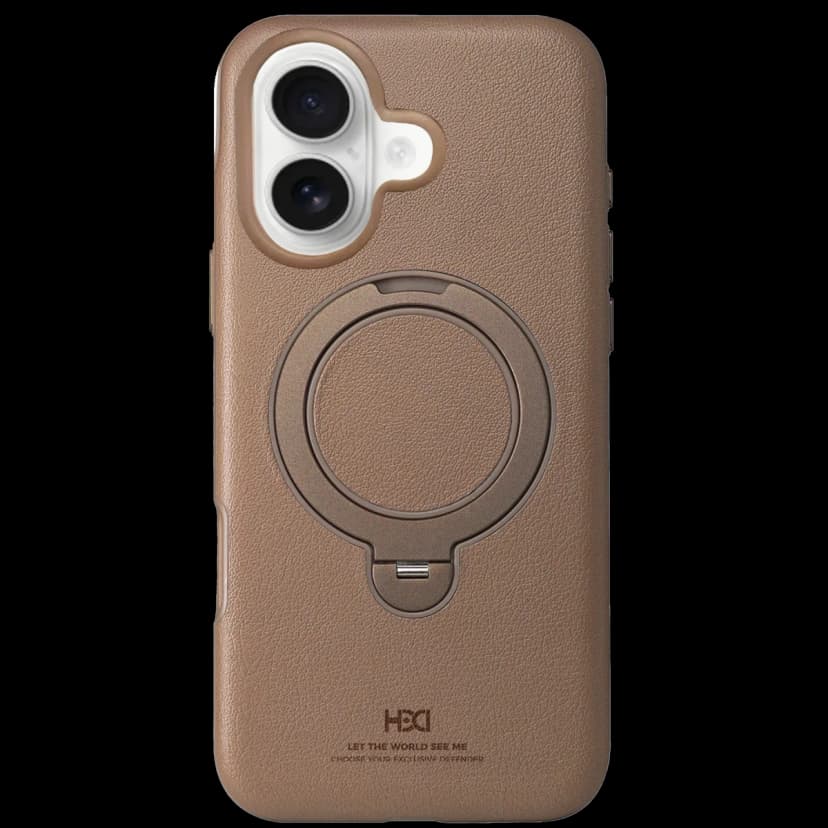 HDD Apple iPhone 16 Vapor Deri Magsafe Standlı Kılıf - Gold