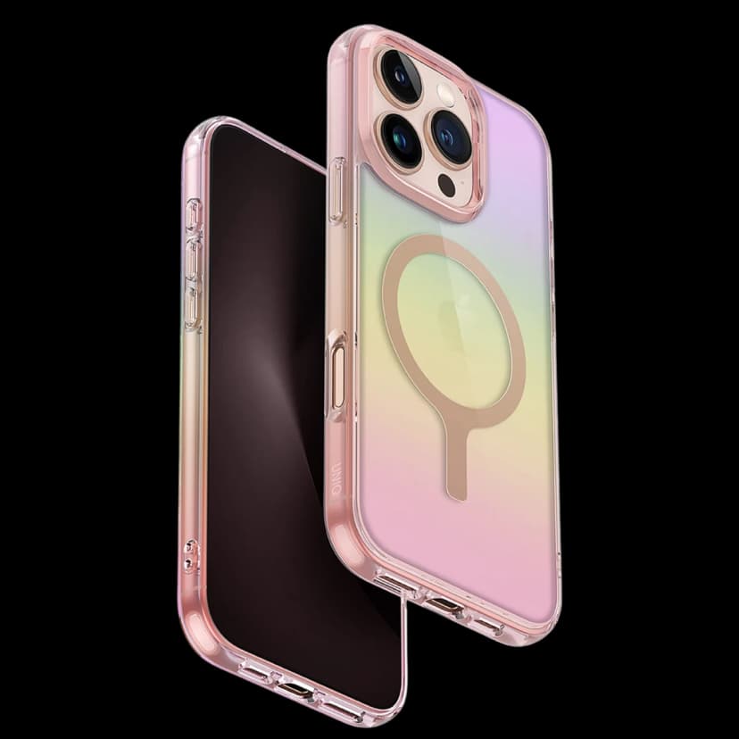 Uniq Apple iPhone 16 Pro Iridescia Magsafe Kapak - Pembe Rainbow
