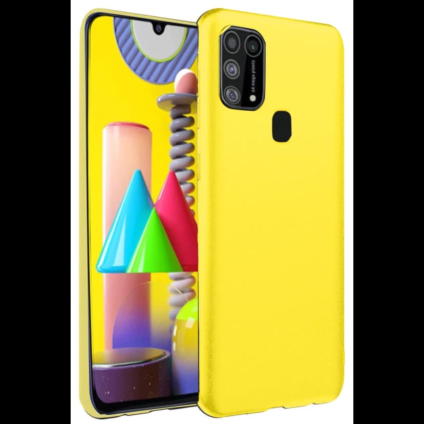 Newface Samsung Galaxy M31 Kılıf Nano içi Kadife Silikon - Sarı