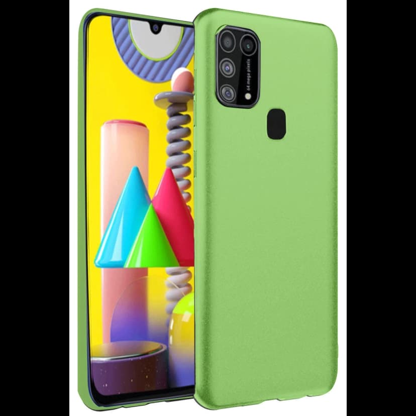 Newface Samsung Galaxy M31 Kılıf Nano içi Kadife Silikon - Yeşil