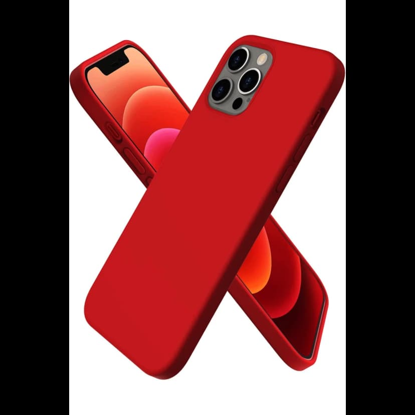 Newface Apple iPhone 12 Pro Max Kılıf First Silikon - Koyu Kırmızı