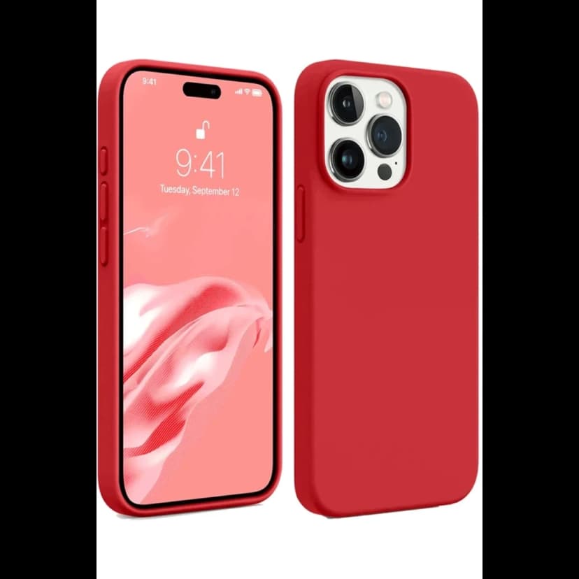 Newface Apple iPhone 15 Pro Max Kılıf First Silikon - Kırmızı
