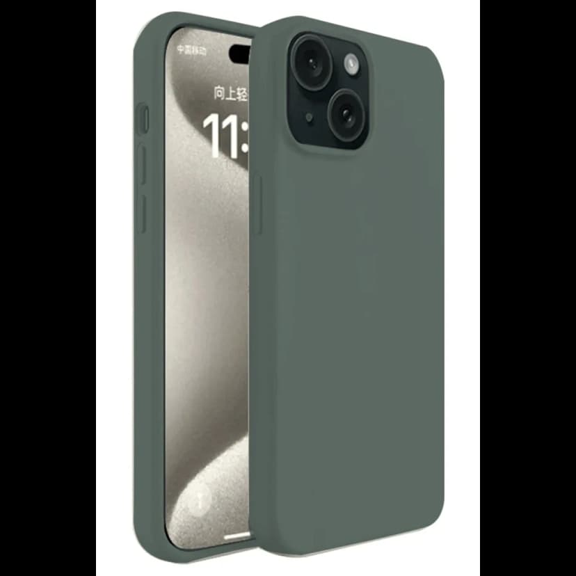 Newface Apple iPhone 15 Plus Kılıf First Silikon - Koyu Yeşil