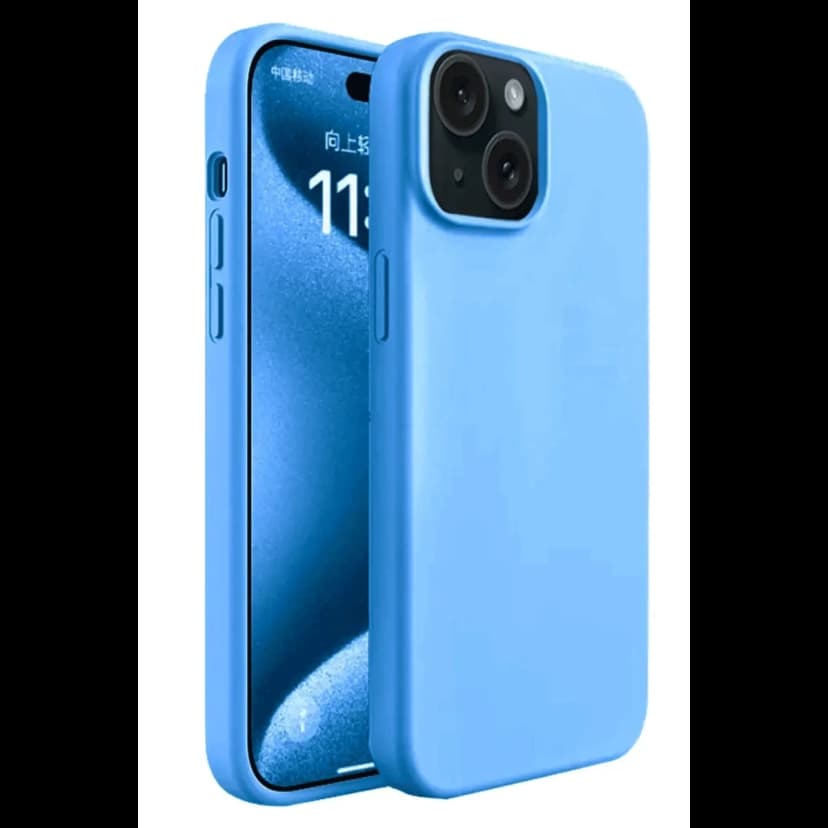 Newface Apple iPhone 15 Plus Kılıf First Silikon - Mavi
