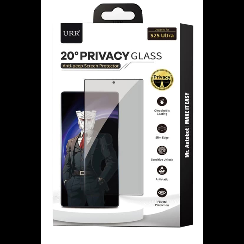 URR Samsung Galaxy S25 Ultra 2.5D HD 20º Privacy Cam Ekran Koruyucu - Siyah