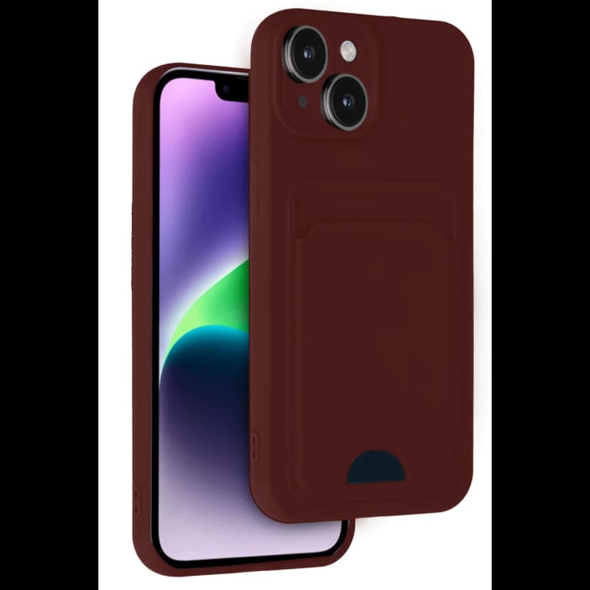 Newface Apple iPhone 14 Kılıf Kelvin Kartvizitli Silikon - Bordo