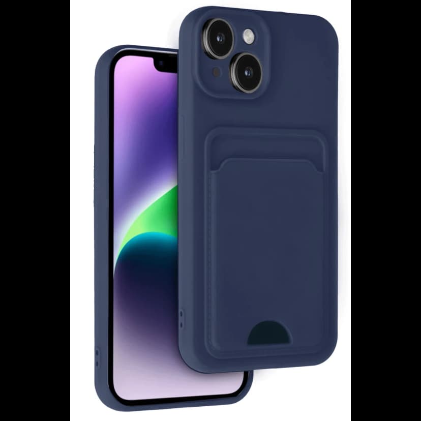 Newface Apple iPhone 14 Kılıf Kelvin Kartvizitli Silikon - Lacivert