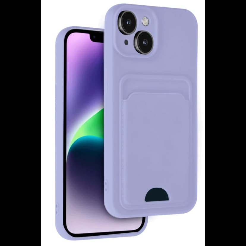 Newface Apple iPhone 14 Kılıf Kelvin Kartvizitli Silikon - Lila