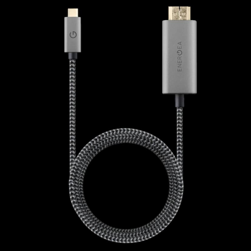 Energea FibraTough 2M 4K 60 Hz Type-C to HDMI Kablo - Gri