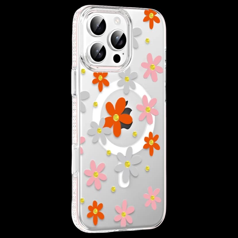 Joko Apple iPhone 16 Pro Max Floral Magsafe Kapak - Turuncu