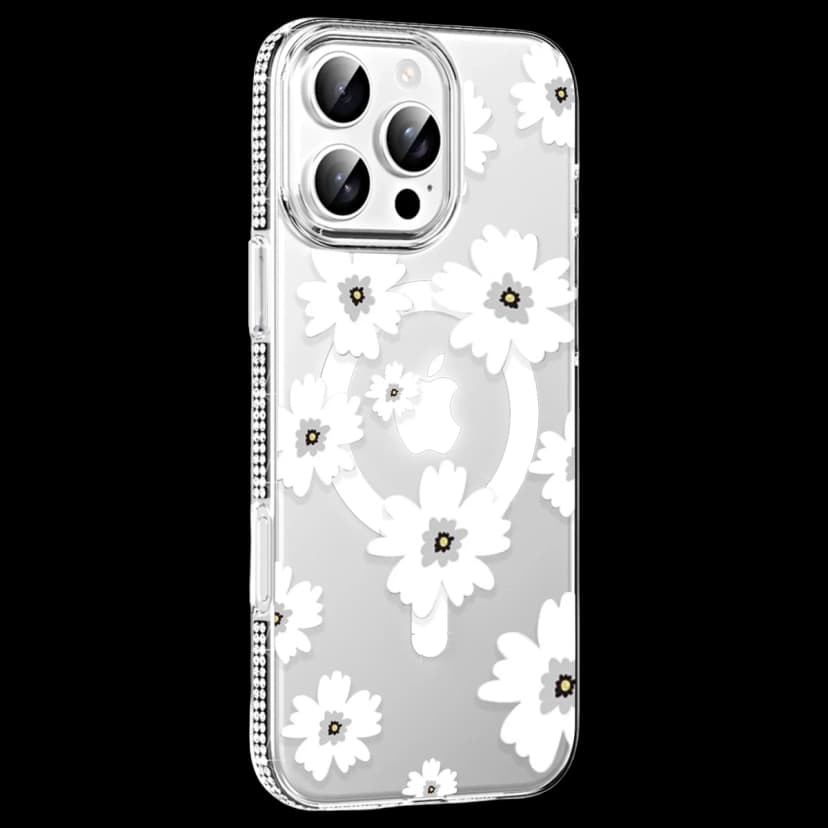 Joko Apple iPhone 16 Pro Max Floral Magsafe Kapak - Beyaz