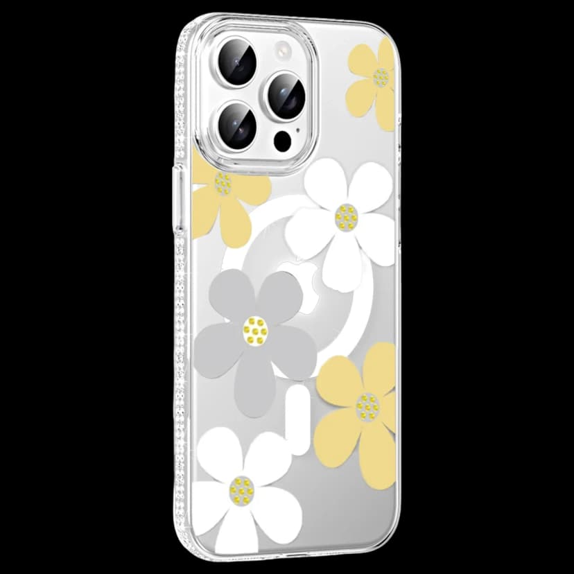 Joko Apple iPhone 15 Pro Floral Magsafe Kapak - Sarı