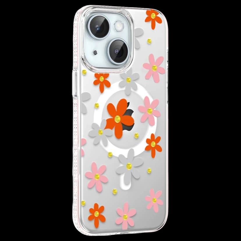 Joko Apple iPhone 14 Floral Magsafe Kapak - Turuncu