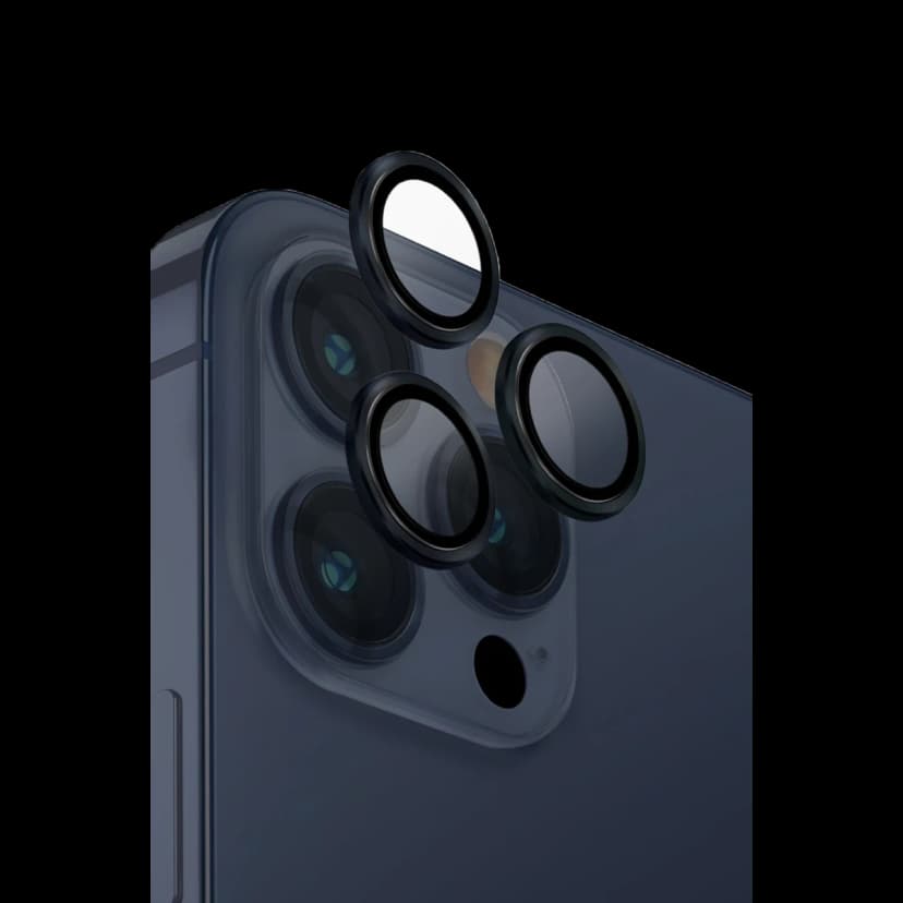 Uniq Apple iPhone 15 Pro Optix Alüminyum Kamera Lens Koruyucu - Lacivert