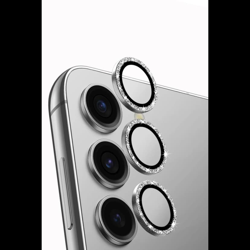 Uniq Samsung Galaxy S24 Optix Simli Alüminyum Kamera Lens Koruyucu - Gümüş