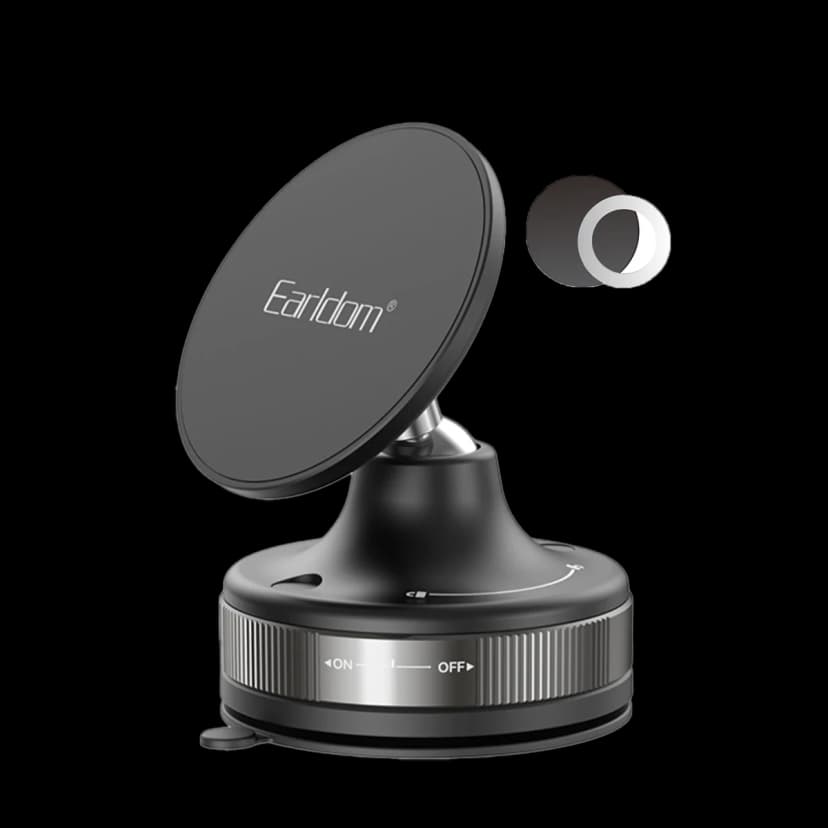 Earldom EH317 Ayarlanabilir Vantuzlu 360 Dönen Manyetik Universal Telefon Tutucu - Siyah