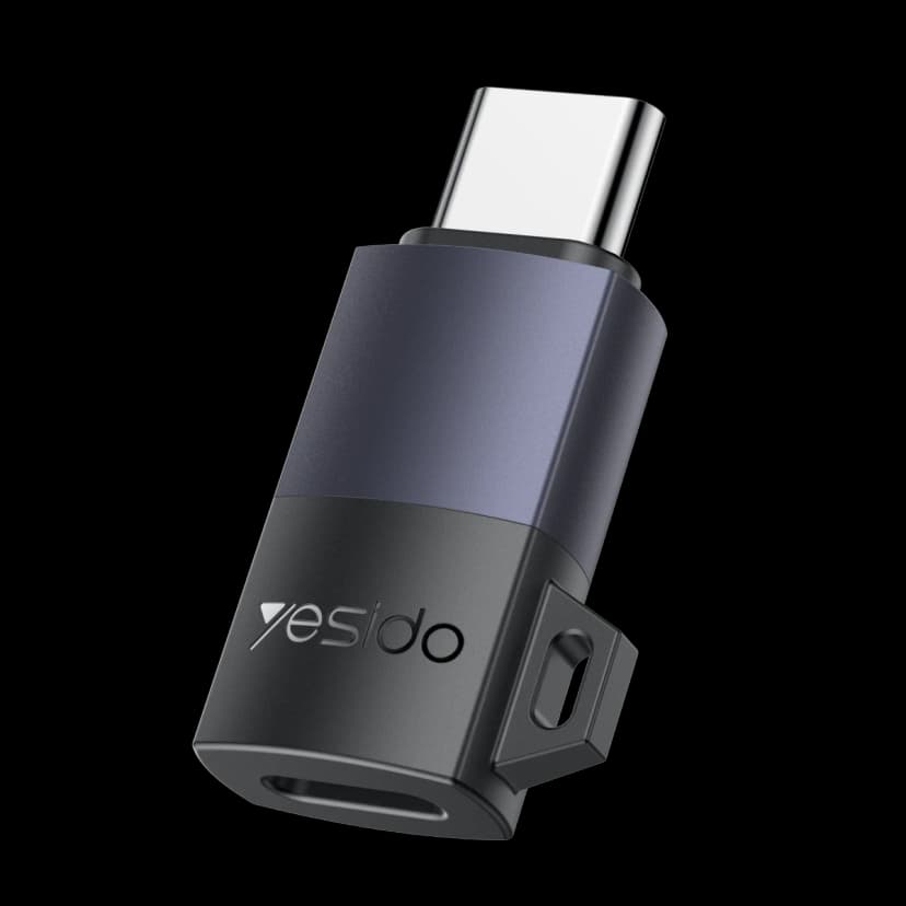 Yesido GS28 Type-C to Lightning 480 Mbps Data ve 60W Hızlı Şarj Destekli OTG Dönüştürücü - Siyah
