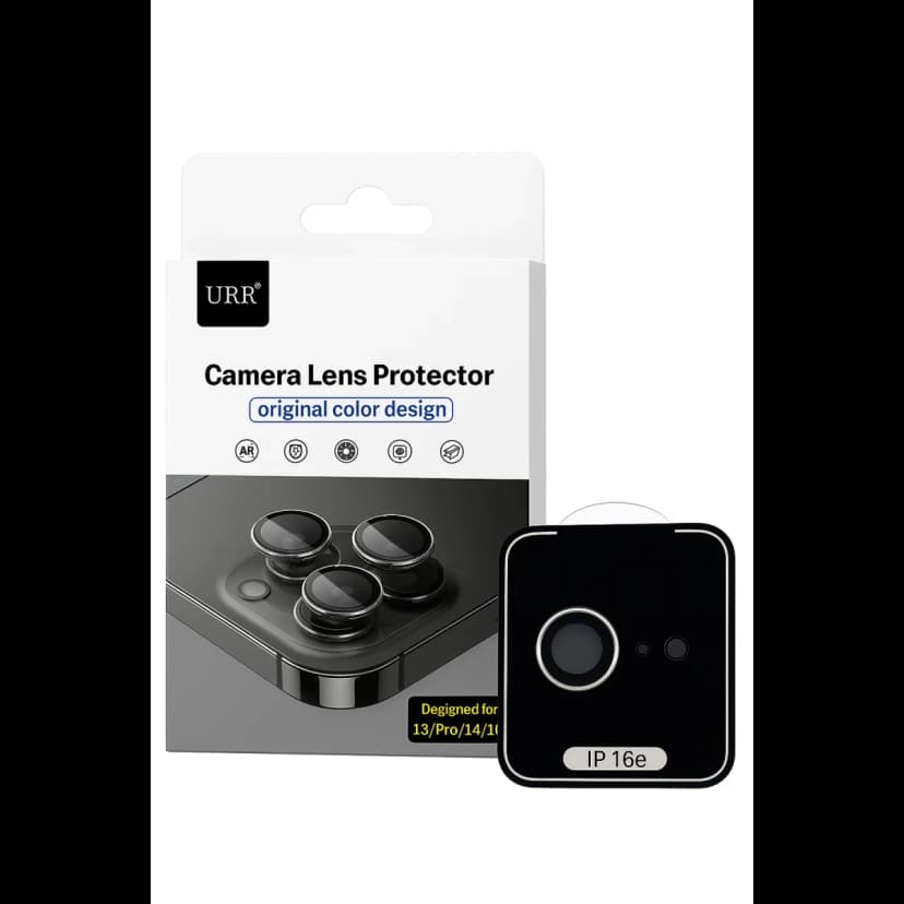 URR Apple iPhone 16E Origin 20in1 Metal Kamera Lens Koruyucu - Gümüş
