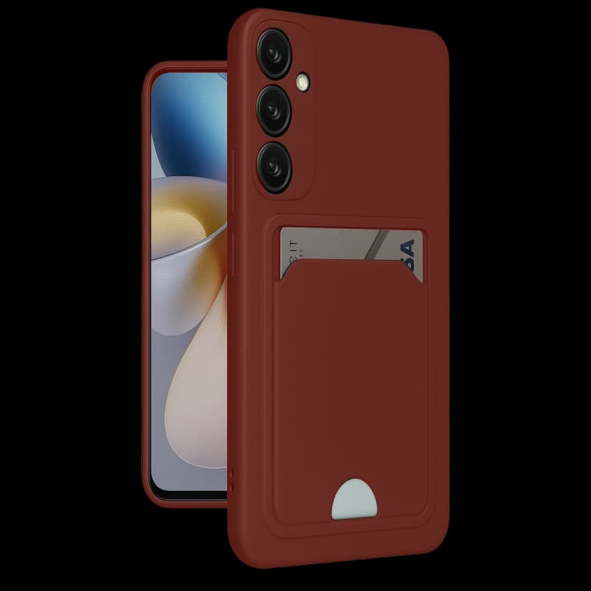Newface Samsung Galaxy A26 Kılıf Kelvin Kartvizitli Silikon - Bordo