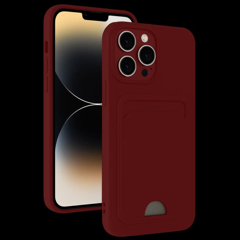 Newface Apple iPhone 15 Pro Kılıf Kelvin Kartvizitli Silikon - Bordo