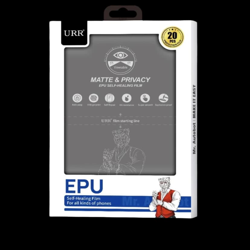URR EPU Makine Mat Hayalet Seramik Nano Ekran Koruyucu 20 Adet - Siyah