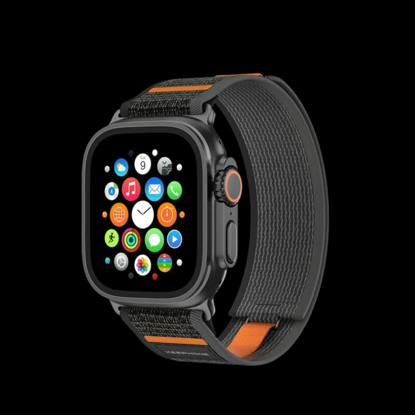 Keephone Apple Watch Ultra 2 49mm Musse Kumaş Kordon - Siyah