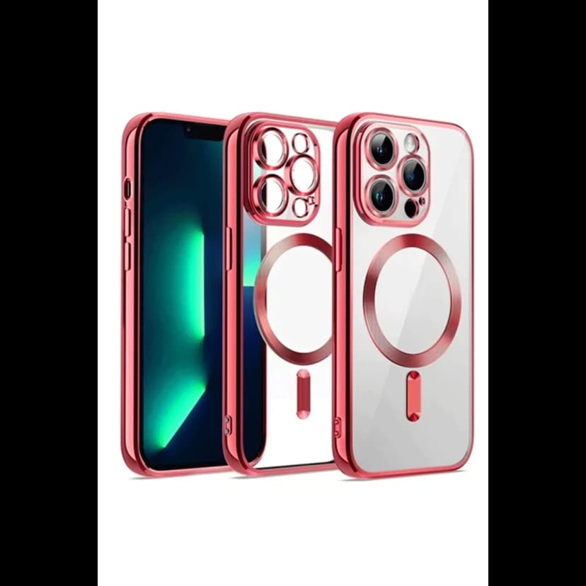 Newface Apple iPhone 13 Pro Max Kılıf Kross Magneticsafe Kapak - Kırmızı