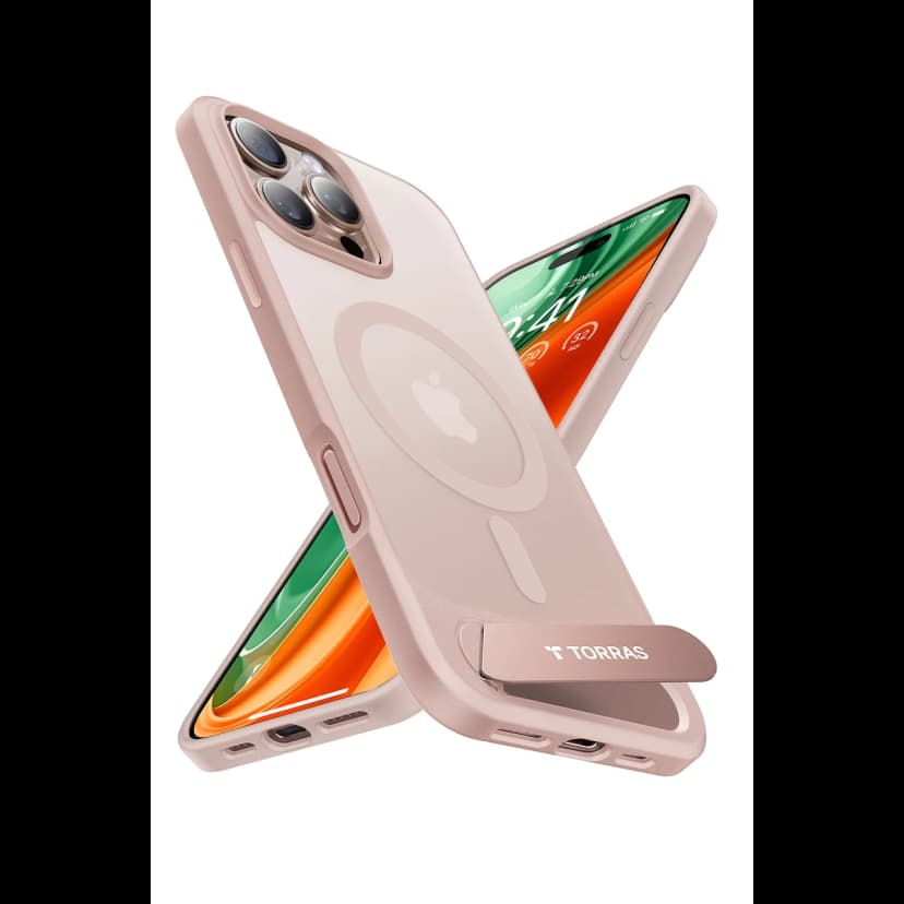 Torras Apple iPhone 16 Pro P Stand Serisi Magsafe Kılıf - Çöl Titanyum