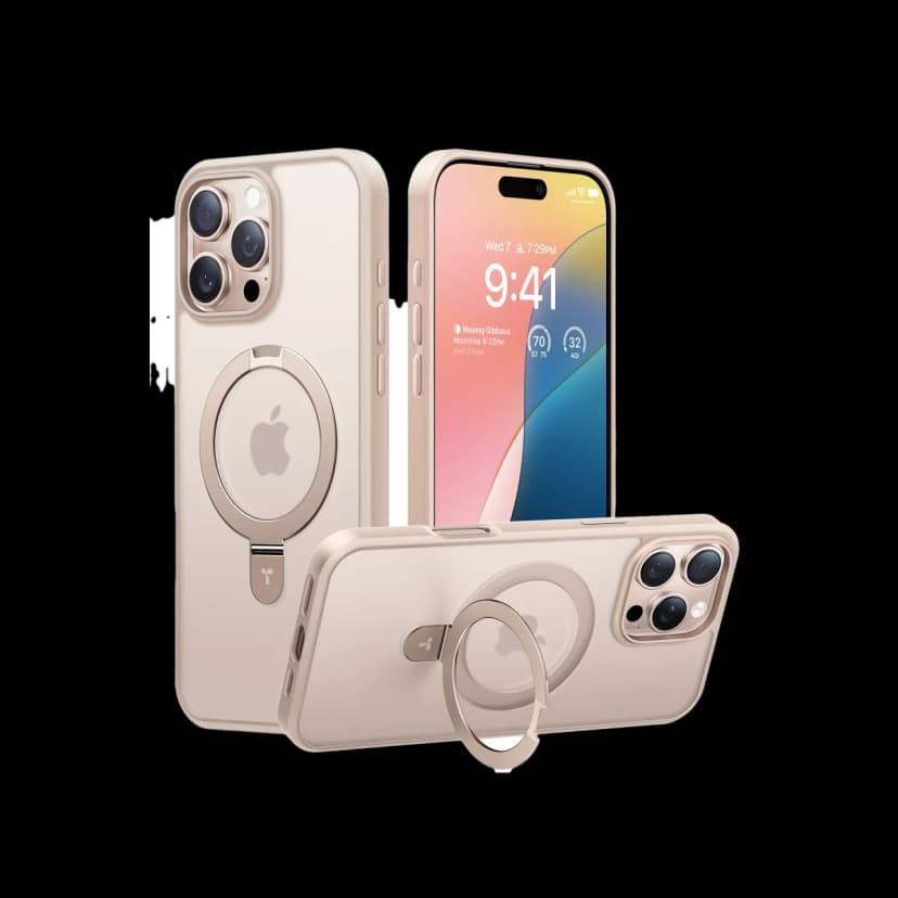 Torras Apple iPhone 16 Pro Max O Stand Serisi Magsafe Kılıf - Çöl Titanyum