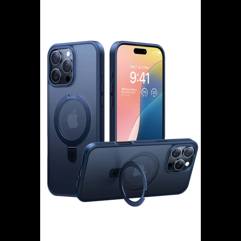 Torras Apple iPhone 16 Pro O Stand Serisi Magsafe Kılıf - Lacivert