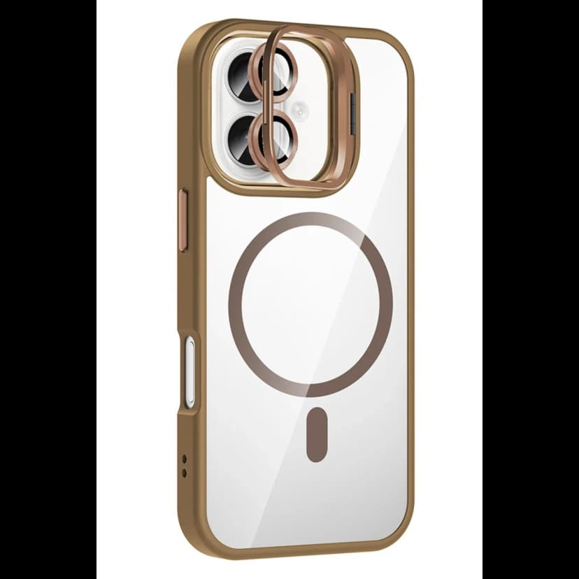 Joko Apple iPhone 16 Plus Remim Lensli Magsafe Standlı Kapak - Kahverengi