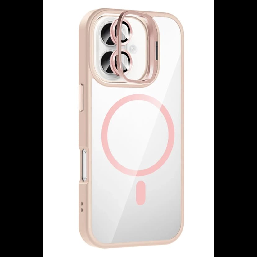 Joko Apple iPhone 16 Plus Remim Lensli Magsafe Standlı Kapak - Pembe