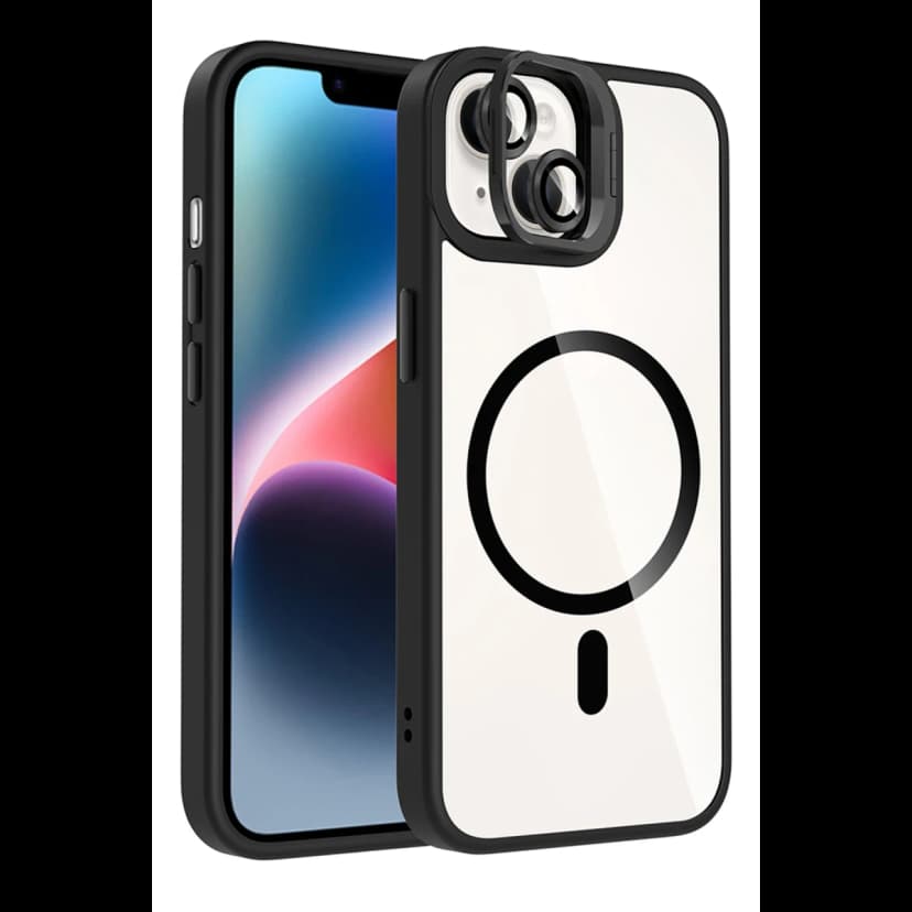 Joko Apple iPhone 15 Plus Remim Lensli Magsafe Standlı Kapak - Siyah