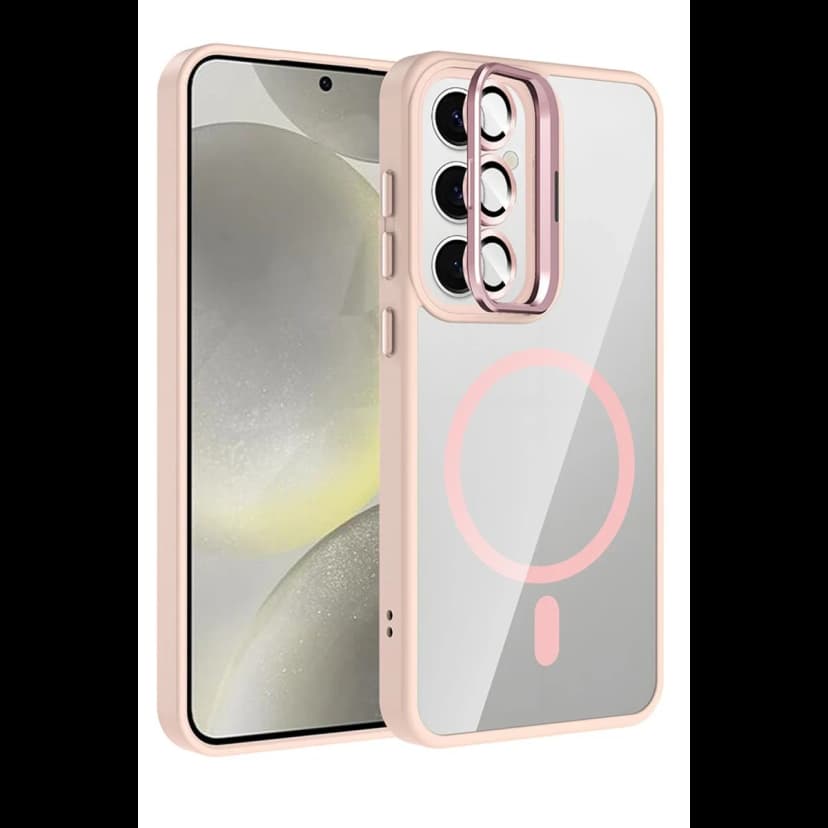 Joko Samsung Galaxy S24 FE Remim Lensli Magsafe Standlı Kapak - Pembe