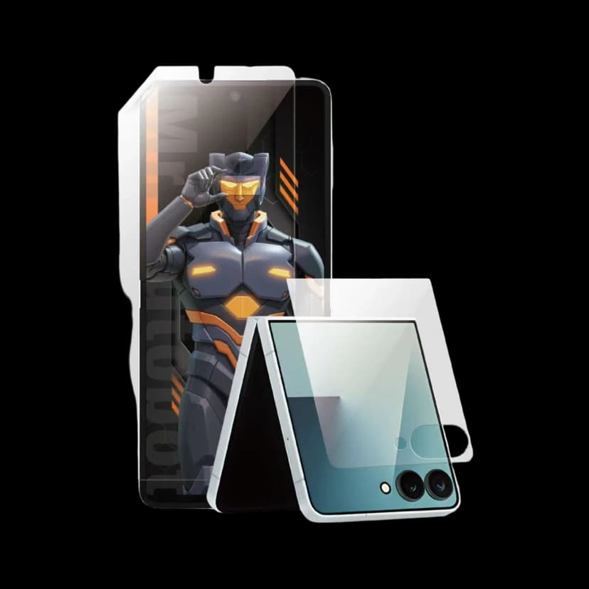 URR Samsung Galaxy Z Flip 7 Vivid 2in1 Ön Arka Ekran Koruyucu - Şeffaf