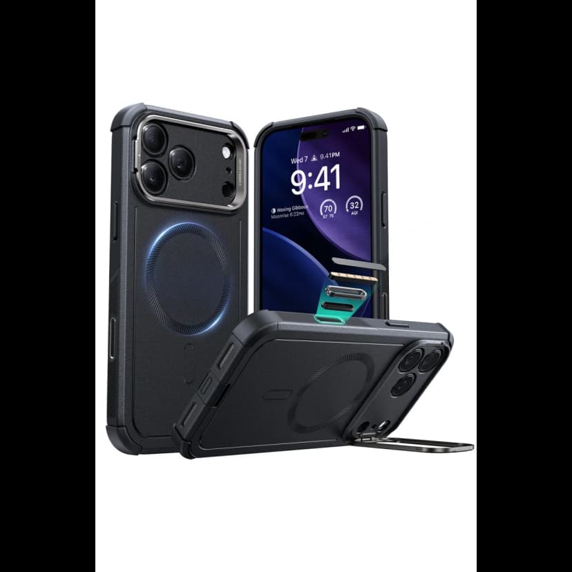 ESR Apple iPhone 17 Pro Max Cyber Tough Magsafe Stantlı Kapak - Siyah