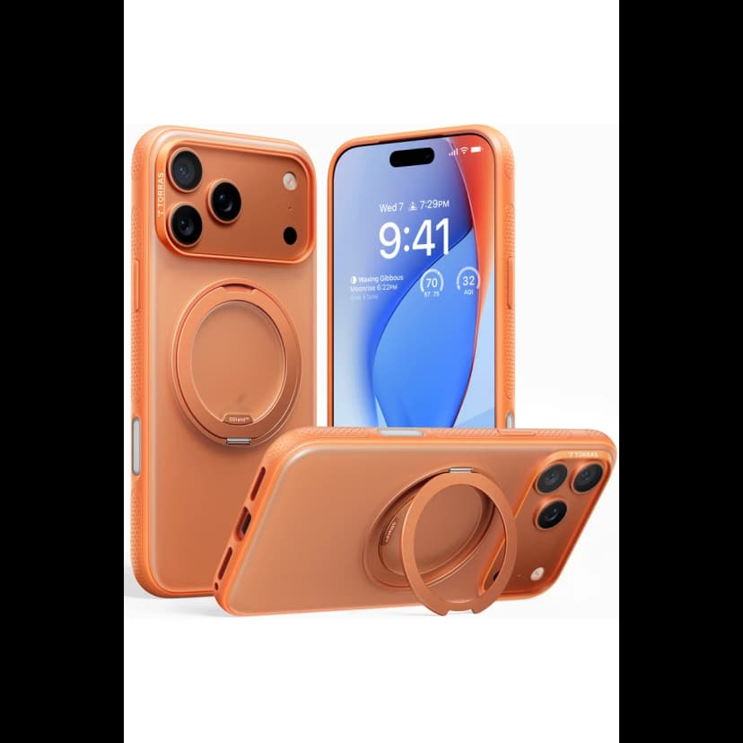 Torras Apple iPhone 17 Pro Max O Stand R Fitness Serisi Magsafe Kılıf - Turuncu