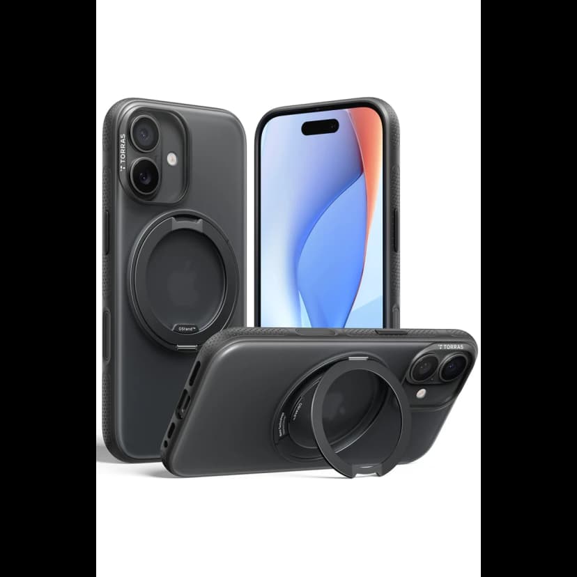Torras Apple iPhone 17 O Stand R Fitness Serisi Magsafe Kılıf - Siyah