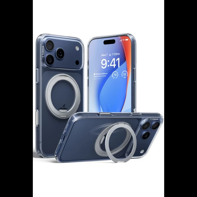 Torras Apple iPhone 17 Pro O Stand R Fitness Serisi Magsafe Kılıf - Şeffaf
