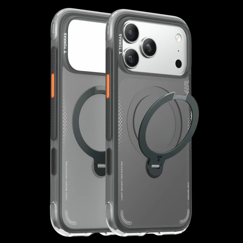 Torras Apple iPhone 17 Pro Max O Stand Spin Air Serisi Magsafe Kılıf - Siyah