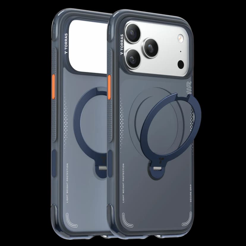 Torras Apple iPhone 17 Pro O Stand Spin Air Serisi Magsafe Kılıf - Lacivert